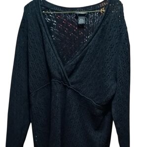 H&M Black Knit V-Neck Sweater